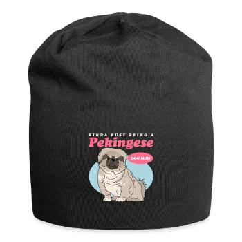 Pekingese Mom Pekinese Dog Owner Gift - Jersey Beanie - black - Front