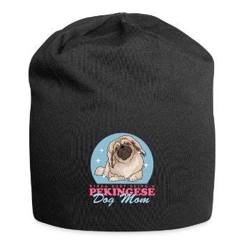 Pekingese Mom Pekinese Dog Owner Gift - Jersey Beanie - black - Front