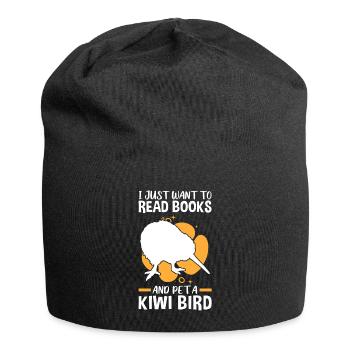 Kiwi Vogel streicheln und lesen Schnepfenstrauß - Jersey-Beanie - Schwarz - Vorne