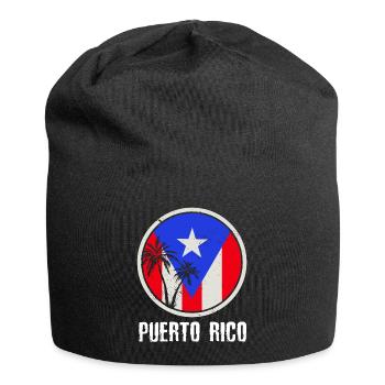 Patriotic Vintage Porto Rico Flag Rican - Bonnet en jersey - noir - Devant