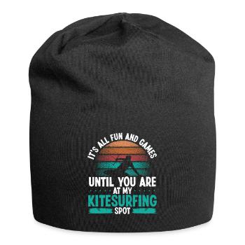 Kiteboarder all Fun and Games Kitesurfer Spot Kite - Jersey-Beanie - Schwarz - Vorne