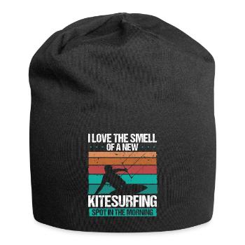 Kiteboarder Kitesurfing Spot Retro Kitesurf Kite - Jersey Beanie - black - Front
