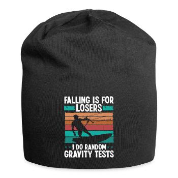 Kiteboarder Random Gravity Tests Funny Kitesurf - Jersey-Beanie - Schwarz - Vorne