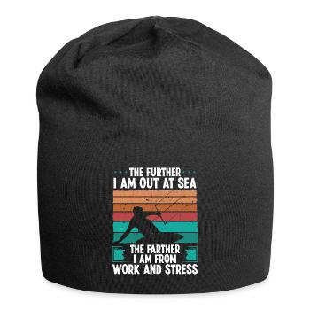 Kitesurfer Further out at Sea Humor Kitebaorder - Jersey Beanie - black - Front