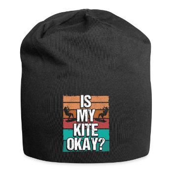 Kitesurfer Funny Is my Kite okay Humor Kiteboarder - Jersey Beanie - black - Front
