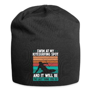 Kiteboarder Humor Wind Kitesurfing Funny Kitesurf - Jersey Beanie - black - Front