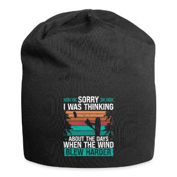 Kitesurfer Sorry I was thinking Humor Kiteboarder - Jersey Beanie - black - Front