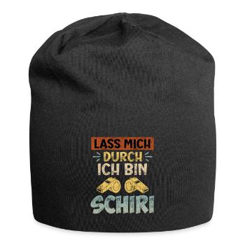 Lass mich durch ich bin der Schiri Schiedsrichter - Jersey-Beanie - Schwarz - Vorne