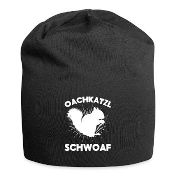 Eichhörnchen Dialekt Spruch Eichhörnchen Oachkatzl - Jersey-Beanie - Schwarz - Vorne