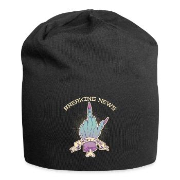 Breaking News I Don't Care Gothic Gift - Jersey Beanie - black - Front