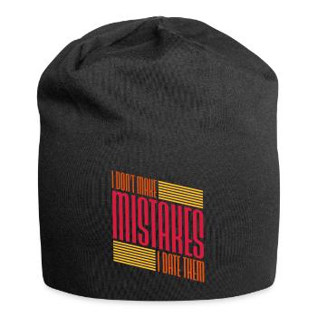 Date Mistakes Zitat Logo - Jersey-Beanie - Schwarz - Vorne