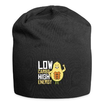 Keto-Diätassistent Low Carb Lebensmittel - Jersey-Beanie - Schwarz - Vorne