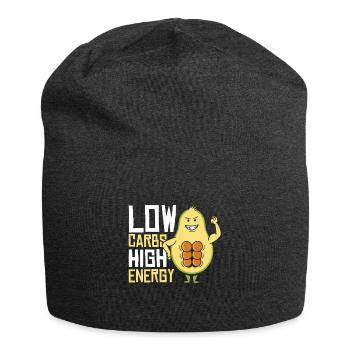 Keto-Diätassistent Low Carb Lebensmittel - Jersey-Beanie - Anthrazit - Vorne
