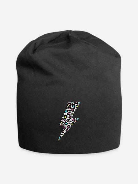Éclair léopard, imprimé léopard, Leopard Lov - Bonnet en jersey - noir