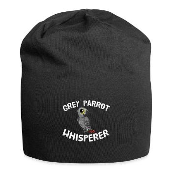 Grey Parrot Whisperer Grauer Papagei Vogel Nerd - Jersey-Beanie - Schwarz - Vorne