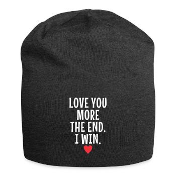 Love You More The End I Win Valentinstag - Jersey-Beanie - Anthrazit - Vorne