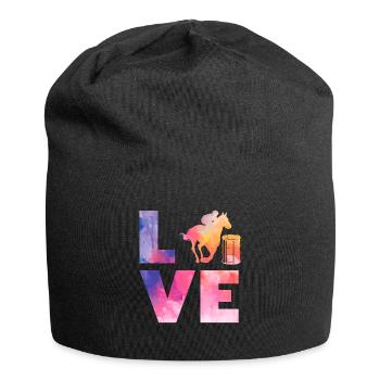 Lustige Pferderennen Pferderennen Geschenkidee - Jersey-Beanie - Schwarz - Vorne