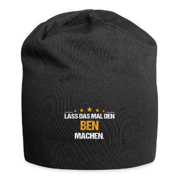 Lass das mal den Ben machen Name - Jersey-Beanie - Schwarz - Vorne