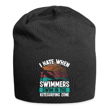 Kiteboarder Funny I hate Swimmers Sarcastic Humor - Jersey Beanie - black - Front