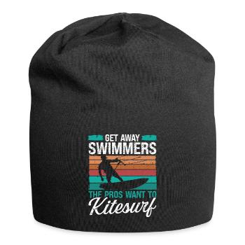 Kiteboarder Humor Get away Swimmers Kitesurfer - Jersey Beanie - black - Front
