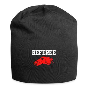 Schiedsrichter Pfeife Schiri - Jersey-Beanie - Schwarz - Vorne