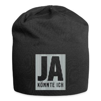 ja könnte ich - Jersey-Beanie - Schwarz - Vorne