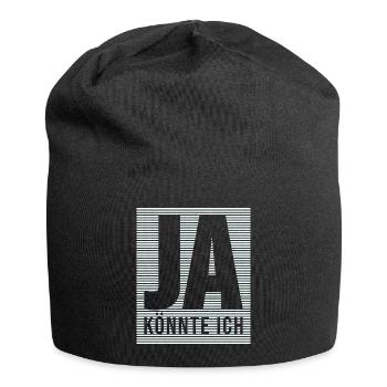 ja könnte ich - Jersey-Beanie - Schwarz - Vorne