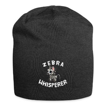 Funny Zebra Lover Zebra Whisperer - Jersey Beanie - charcoal grey - Front