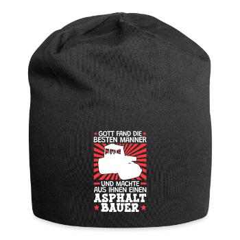 Gott fand die Besten Asphaltbauer Straßenbauer - Jersey-Beanie - Schwarz - Vorne