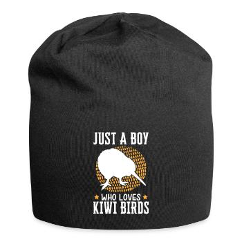 Only a boy who loves kiwi birds - Jersey Beanie - black - Front