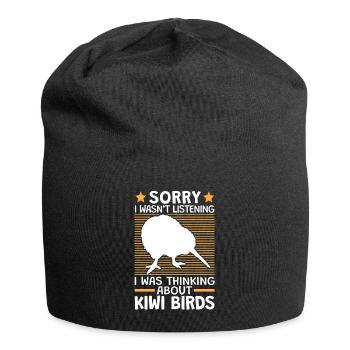 Ich habe an Kiwi Vogel gedacht Schnepfenstrauß - Jersey-Beanie - Schwarz - Vorne