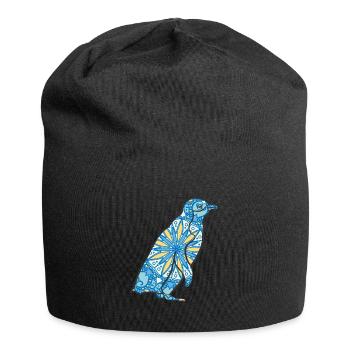 Mandala Pinguin Geometrisches Muster Kunst - Jersey-Beanie - Schwarz - Vorne