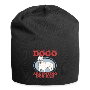 Dogo Argentino Papa | Cadeau de propriétaire de chien de chien - Bonnet en jersey - noir - Devant