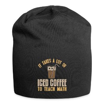 It Takes A Lot Of Iced Coffee To Teach Math - Jersey Beanie - black - Front