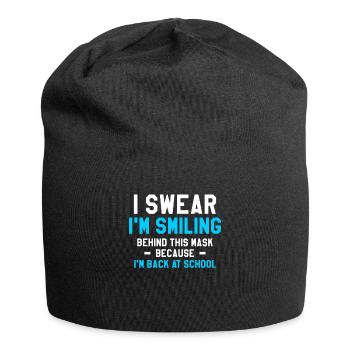 I'm Smiling Behind This Mask Because I'm Back At - Jersey Beanie - black - Front