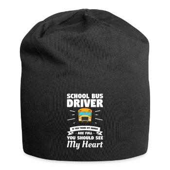 If You Think My Hands Are Full See My Heart Bus - Jersey Beanie - black - Front