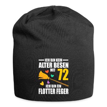 Alter Besen Junger Feger 72 Jahre 72. Geburtstag - Jersey-Beanie - Schwarz - Vorne