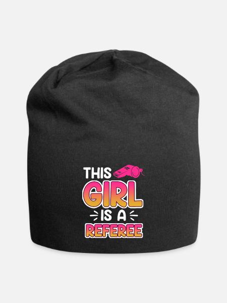 Damen Schiedsrichter Schiedsrichterin Schiri - Jersey-Beanie - Schwarz