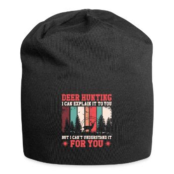 Buck Deer Hunting Hunter Vintage - Bonnet en jersey - noir - Devant
