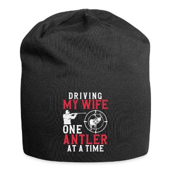 Buck Deer Hunting Hunter Wife - Jersey-Beanie - Schwarz - Vorne