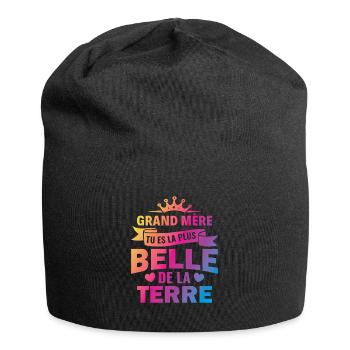 grand mere tu es la plus belle de la terre - Bonnet en jersey - noir - Devant