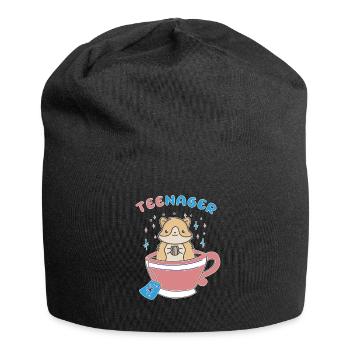TeeNager Tee Hamster Teenager Nager - Jersey-Beanie - Schwarz - Vorne