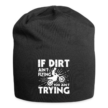 Vintage, Wenn Dreck Nicht Flieg - Jersey-Beanie - Schwarz - Vorne