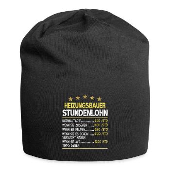 Heizungsbauer Stundensatz Stundenlohn - Jersey-Beanie - Schwarz - Vorne