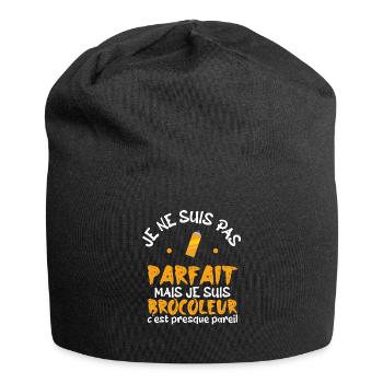 pas parfait mais je suis bricoleur - Bonnet en jersey - noir - Devant