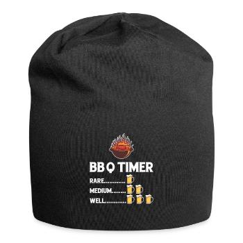 BBQ Timer Barbecue Beer Steak Grill Funny Grilling - Jersey Beanie - black - Front