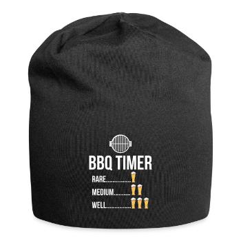 BBQ Timer Barbecue Beer Steak Grill Funny Grilling - Jersey Beanie - black - Front