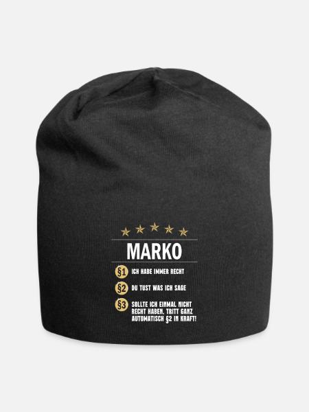 Marko Habe immer Recht Namenstag - Jersey-Beanie - Schwarz