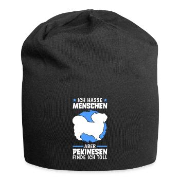 Pekinesen finde ich toll Peking-Palasthund - Jersey-Beanie - Schwarz - Vorne