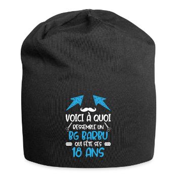 Beau gosse fête ses 18 ans anniversaire BG barbu - Bonnet en jersey - noir - Devant